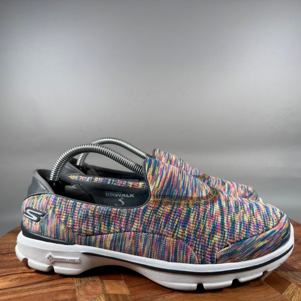 Skechers GoWalk 3 Womens 6.5 Multicolor Space Dye Slip On Walking Shoes 14061